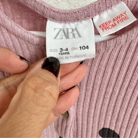 ZARA Girl Ribbed Flared Spring Dress - Picture 6 of 8